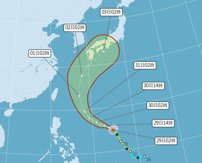 鋒面報到！北部宜蘭花東地區防短延時大雨「薔蜜」颱風最新動向曝