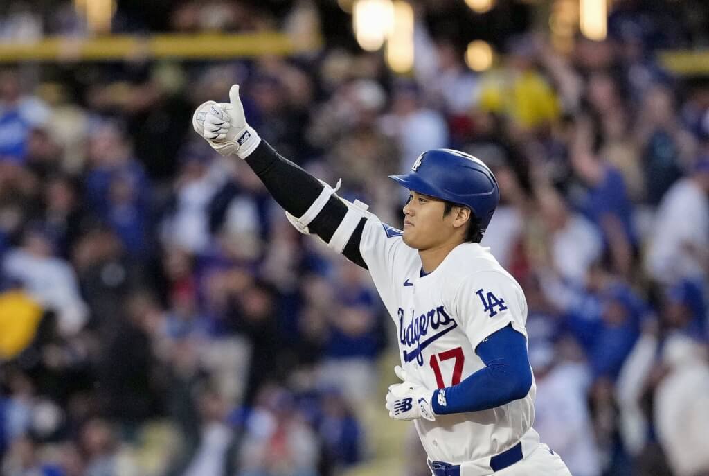 美國職棒大聯盟MLB洛杉磯道奇球星大谷翔平29日於3局下敲出本季第10轟。（共同社）