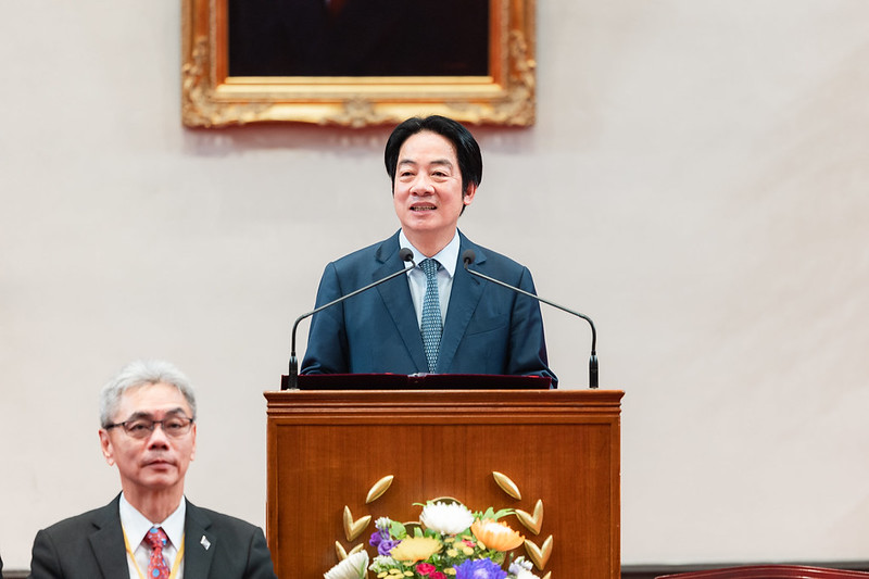 賴清德說，政府正積極推動數位與淨零雙軸轉型、「兆元投資國家發展方案」及「AI新十大建設」。 圖：總統府提供