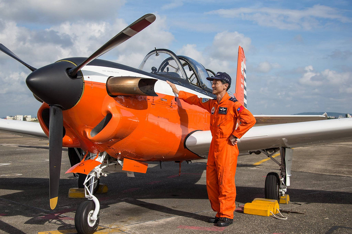 T-34初級教練機。 圖：翻攝自國防部發言人臉書