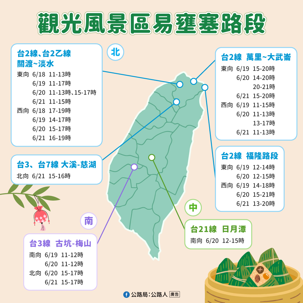 觀光風景區易壅塞路段。 圖：公路局／提供