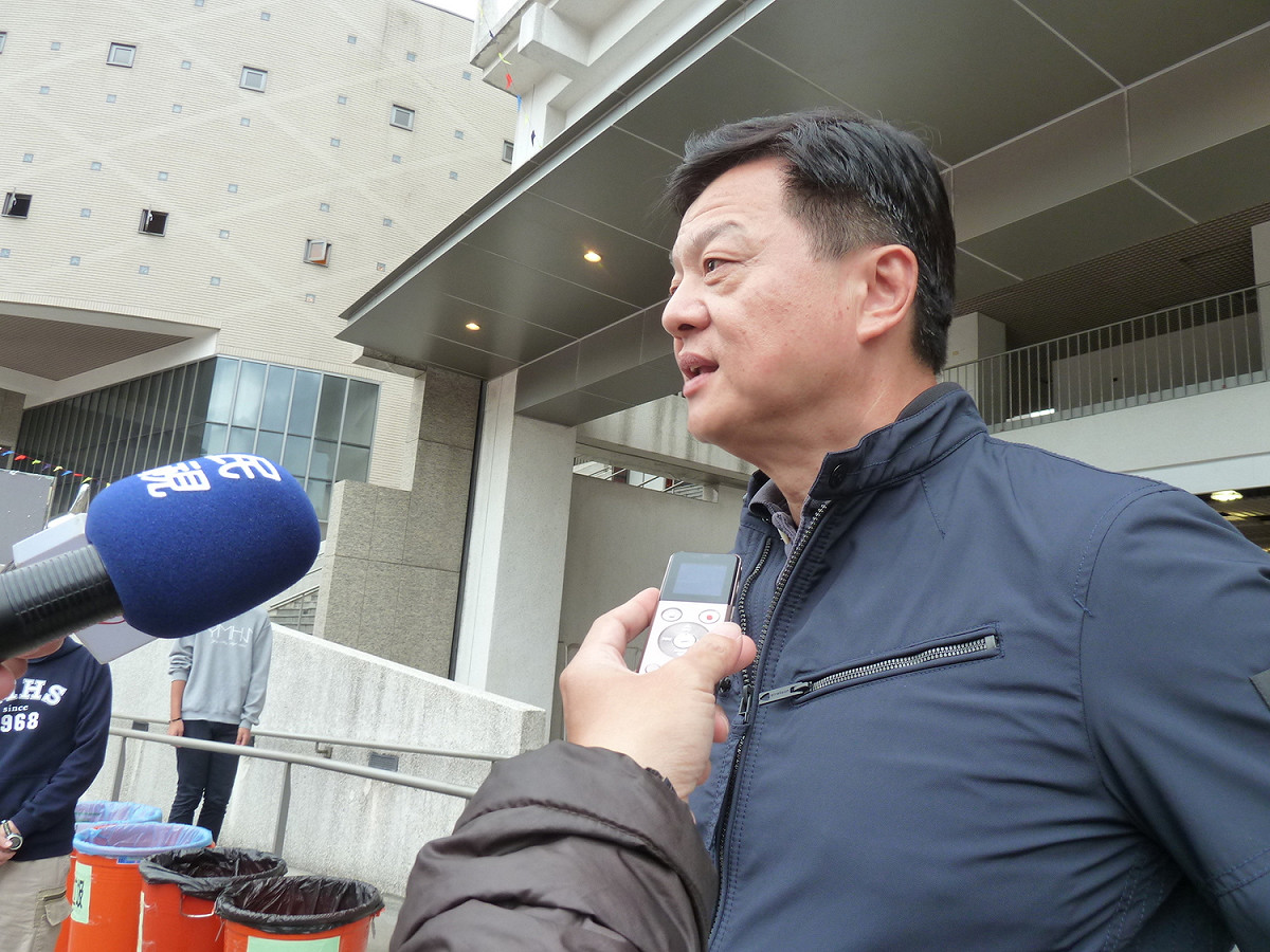 周錫瑋上午參加陽明中學40週年校慶。 圖：讀者提供
