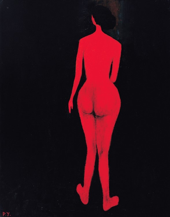 高齡109歲的國寶藝術家王攀元作品:「紅衣女郎」 圖:國立歷史博物館／提供