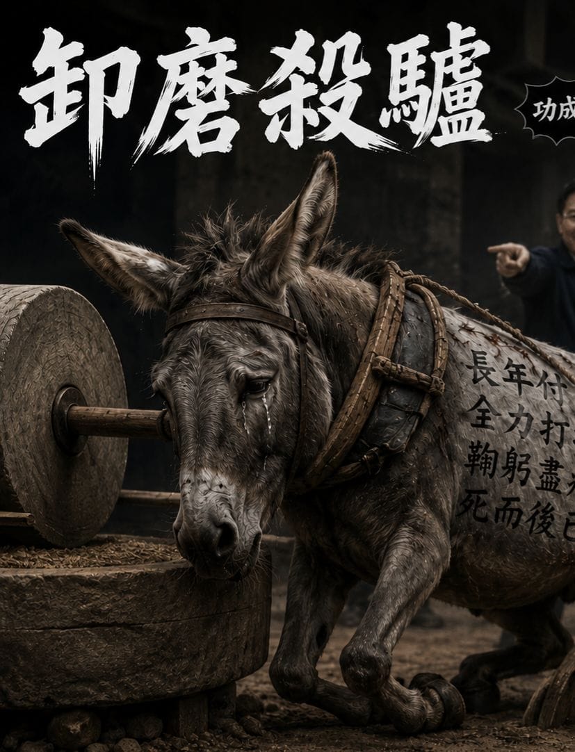 針對武陵高中風波可能影響張善政連任選情，國民黨桃園市議員詹江村5日發文配圖「卸磨殺驢」表達委屈。 圖：翻攝「臉書」詹江村粉絲專頁