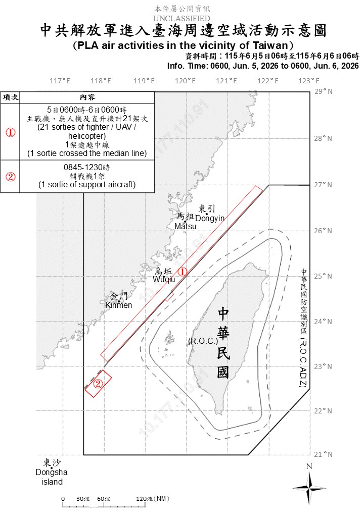 中共32機艦船持續在台海周邊活動，國軍嚴密監控與應處。 圖/國防部