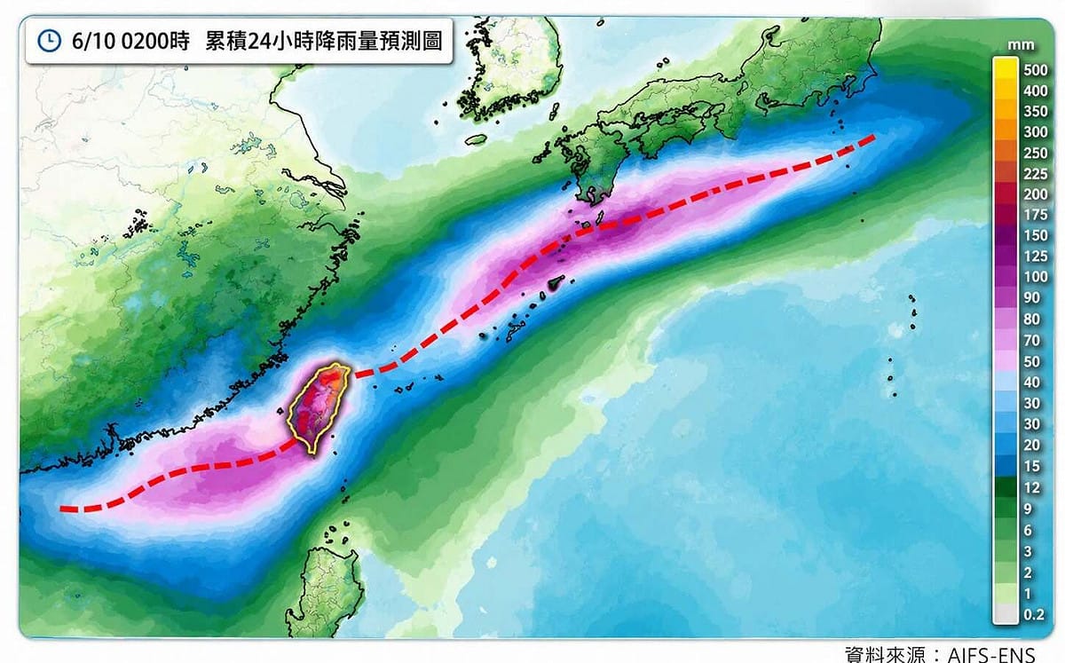 梅雨鋒面滯留到月中! 林老師示警:6/9、6/10雨勢最劇烈
