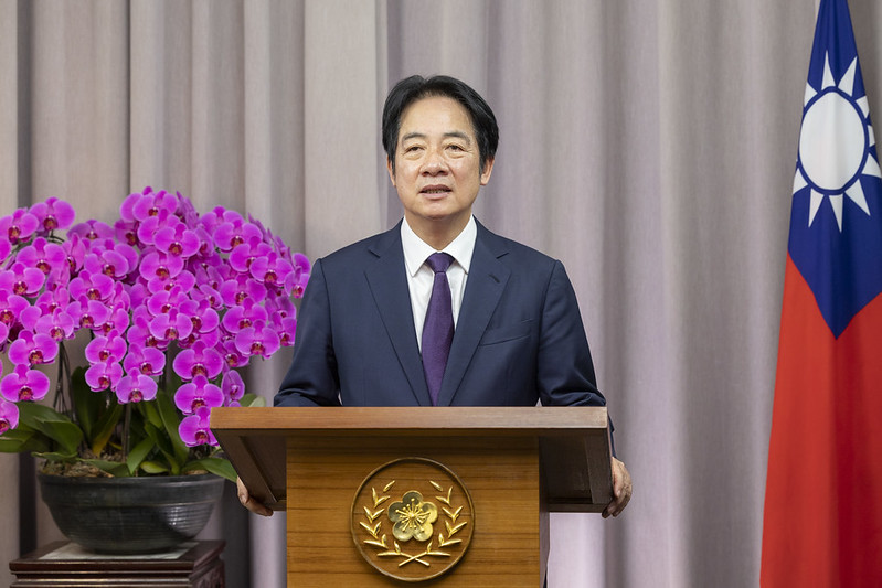 賴清德以錄影方式為「第一屆安倍晉三與現代日本研究國際論壇」致詞。 圖：總統府提供
