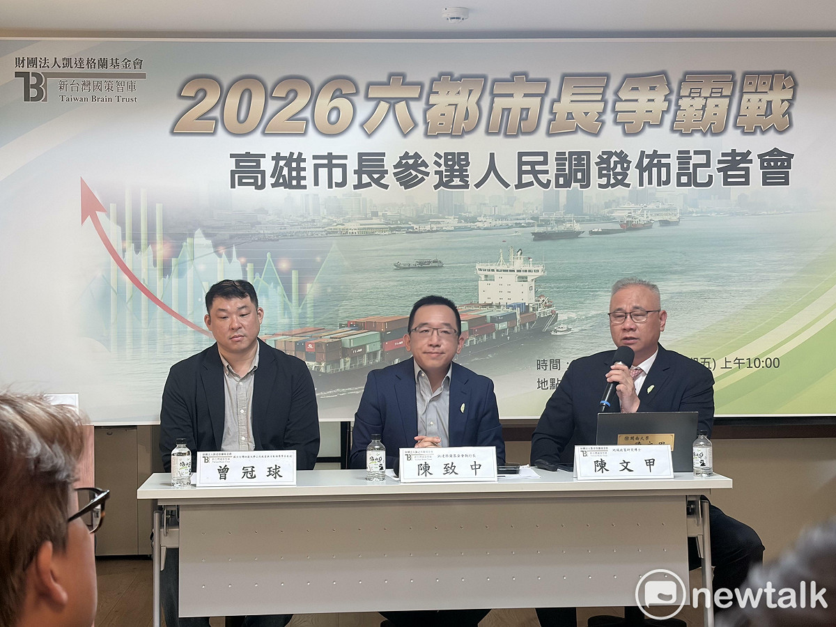 新台灣國策智庫12日發布的民調中，包含總統賴清德、行政院長卓榮泰、國民黨主席鄭麗文等人的滿意度結果。 圖：李宣萱/攝