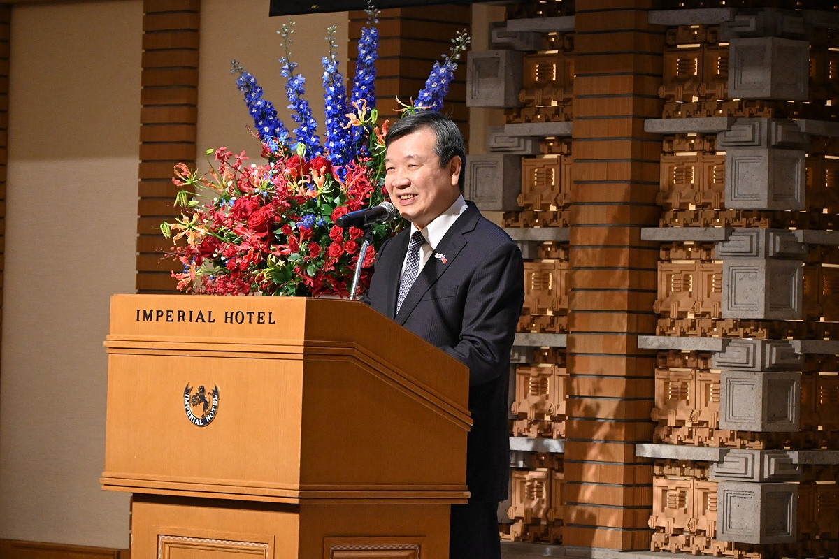 我駐日代表李逸洋發表專題演講，感謝日本台灣友好議員聯盟」長期支持台灣。 圖：駐日代表處提供