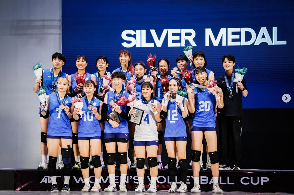 台灣女排在2026女子排球亞洲盃勇奪亞軍，創下隊史在本項賽事最佳成績。 圖:取自instagram.com/avcvolley