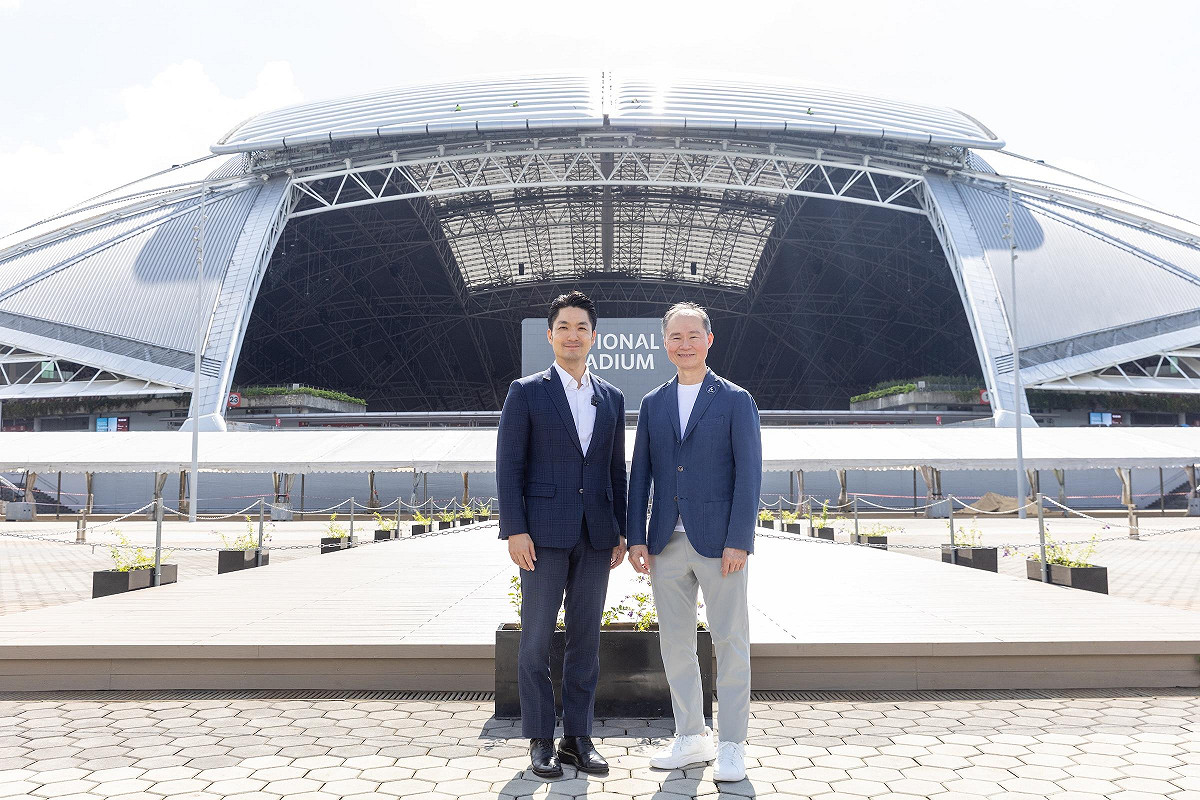 台北市長蔣萬安參訪新加坡國家體育場。 圖：台北市政府 / 提供