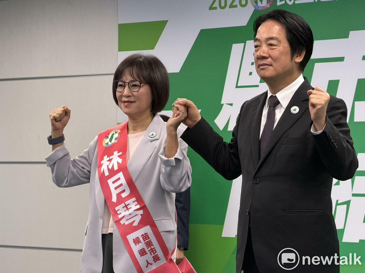 賴清德與苗栗市長參選人林月琴。 圖：高逸帆／攝