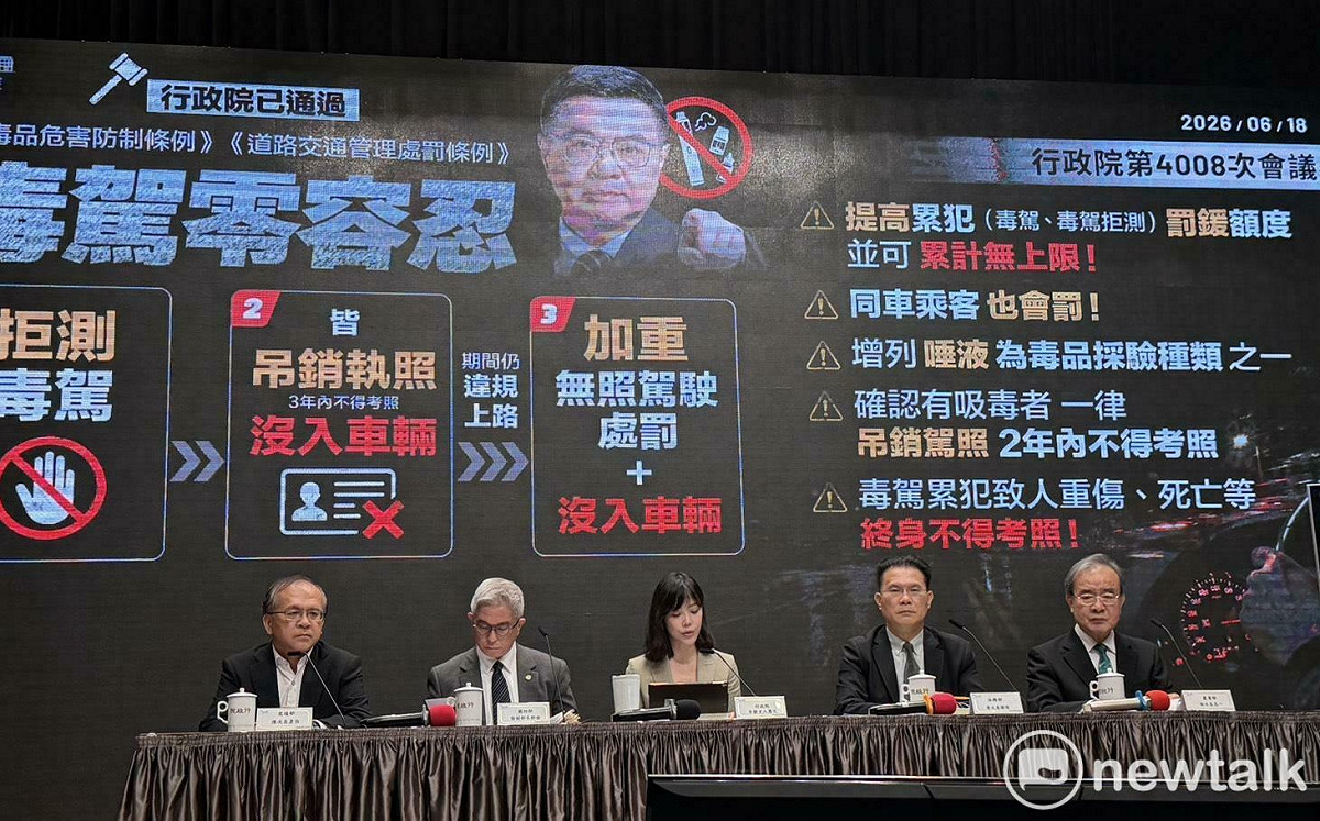 行政院修法：毒駕、拒測一律吊銷駕照 毒駕致死終身不得考照