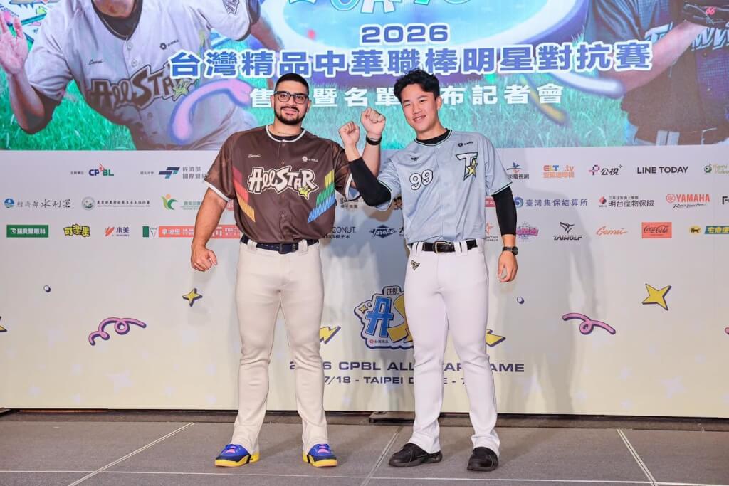 TEAM STAR隊先發投手羅戈（左）與入選TEAM TAIWAN隊的內野手王念好（右）。（圖取自facebook.com/heartbaseball）