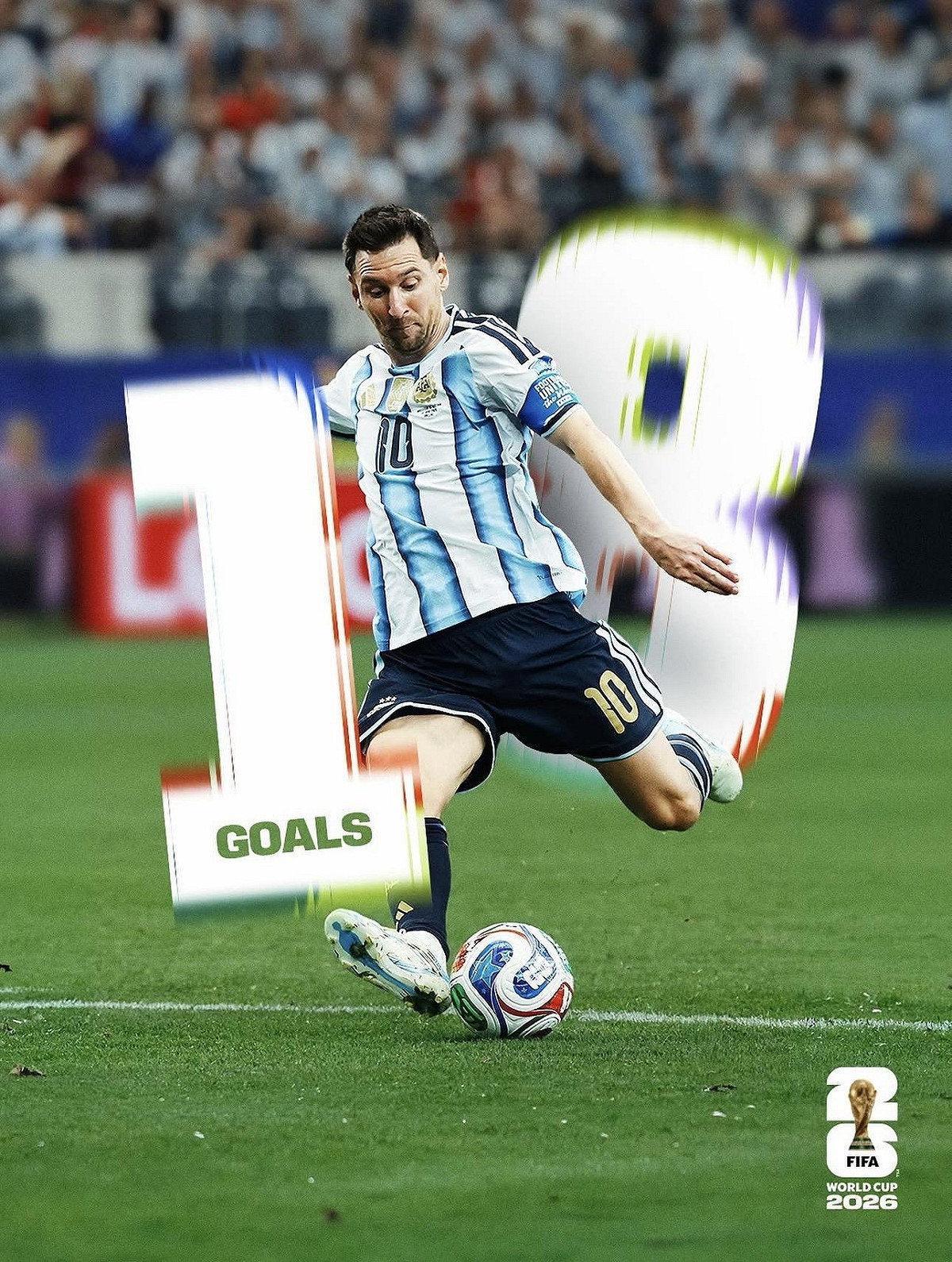 梅西成為世界盃足球賽歷史進球王。 圖：擷取自FIFA World Cup/IG