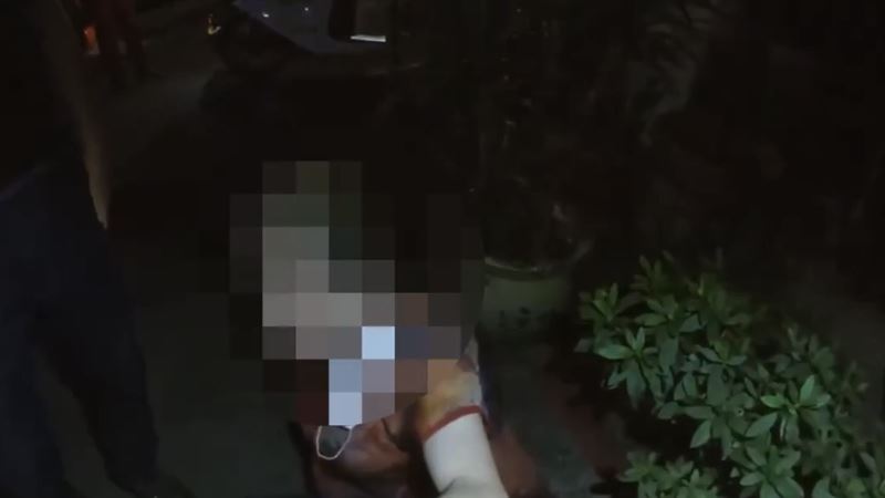 男扮女裝的73歲陳姓老翁連續行竊，偷走女子內衣與內褲。 圖：翻攝畫面