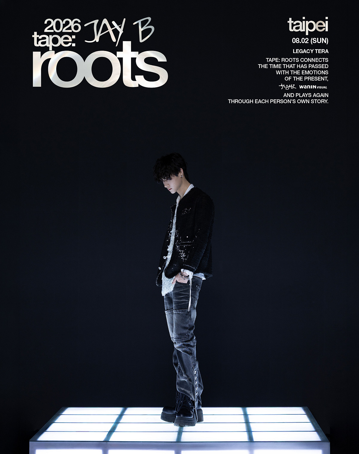 JAY B（林在範）全新個人演唱會《2026 JAY B tape roots taipei》主視覺。 圖：網銀國際影視／提供