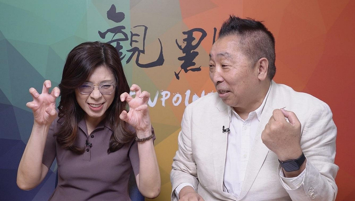 國民黨主席鄭麗文接受觀點頻道《畫龍點睛》節目主持人唐湘龍專訪。 圖：新傳媒/提供