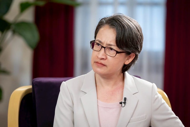 蕭美琴說，「我們絕不容許由中國共產黨來定義我們是誰。」 圖：總統府提供（資料照片）