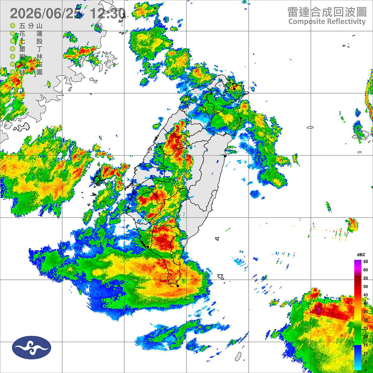 米克拉颱風雖已減弱為輕度颱風且未登陸台灣，但其外圍環流帶動梅雨鋒面與強勁西南風，導致全台出現暴雨災情。 圖：取自氣象署