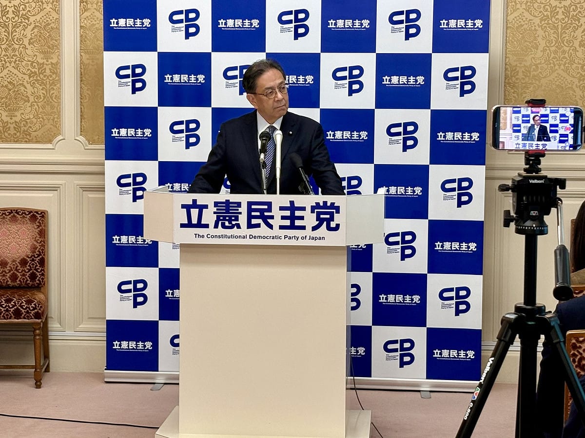 立憲民主黨黨魁水岡俊一表示，該機制並不是以整合為既定前提，同時也希望審慎推進相關議程。 圖：翻攝@s_mizuoka Ｘ