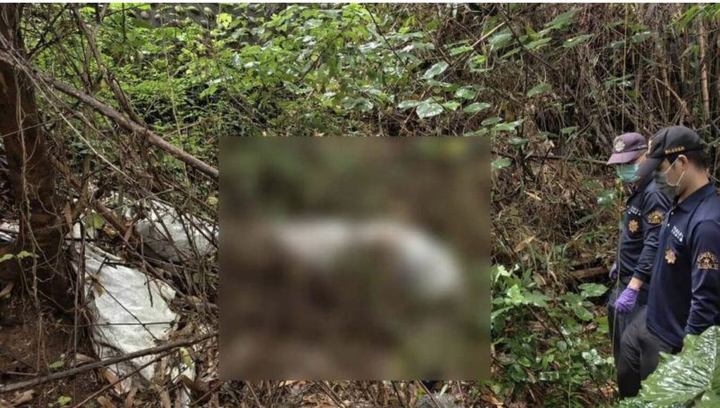 彰化縣芬園鄉一處荔枝園26日發現一具以保鮮膜及棉被包裹的屍體，警方獲報到場，屍體已呈現蠟化，研判死亡已有一段時間，性別及身分待查。（民眾提供）中央社記者吳哲豪傳真　115年6月26日