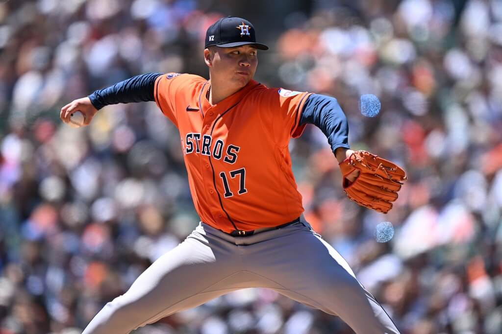 MLB休士頓太空人隊台灣投手鄧愷威。（美聯社）