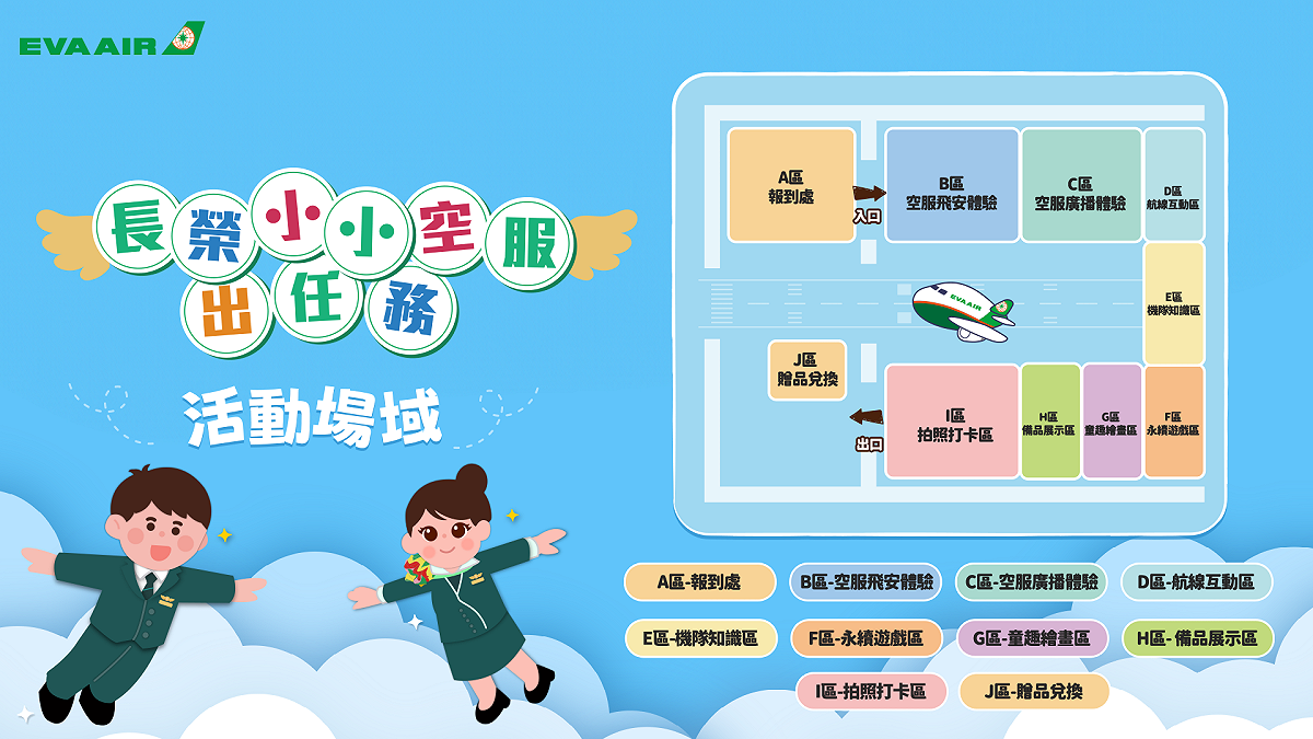 活動精心規劃多個互動關卡，沉浸式體驗當空服人員外還能學習飛安知識。 圖：長榮航空／提供