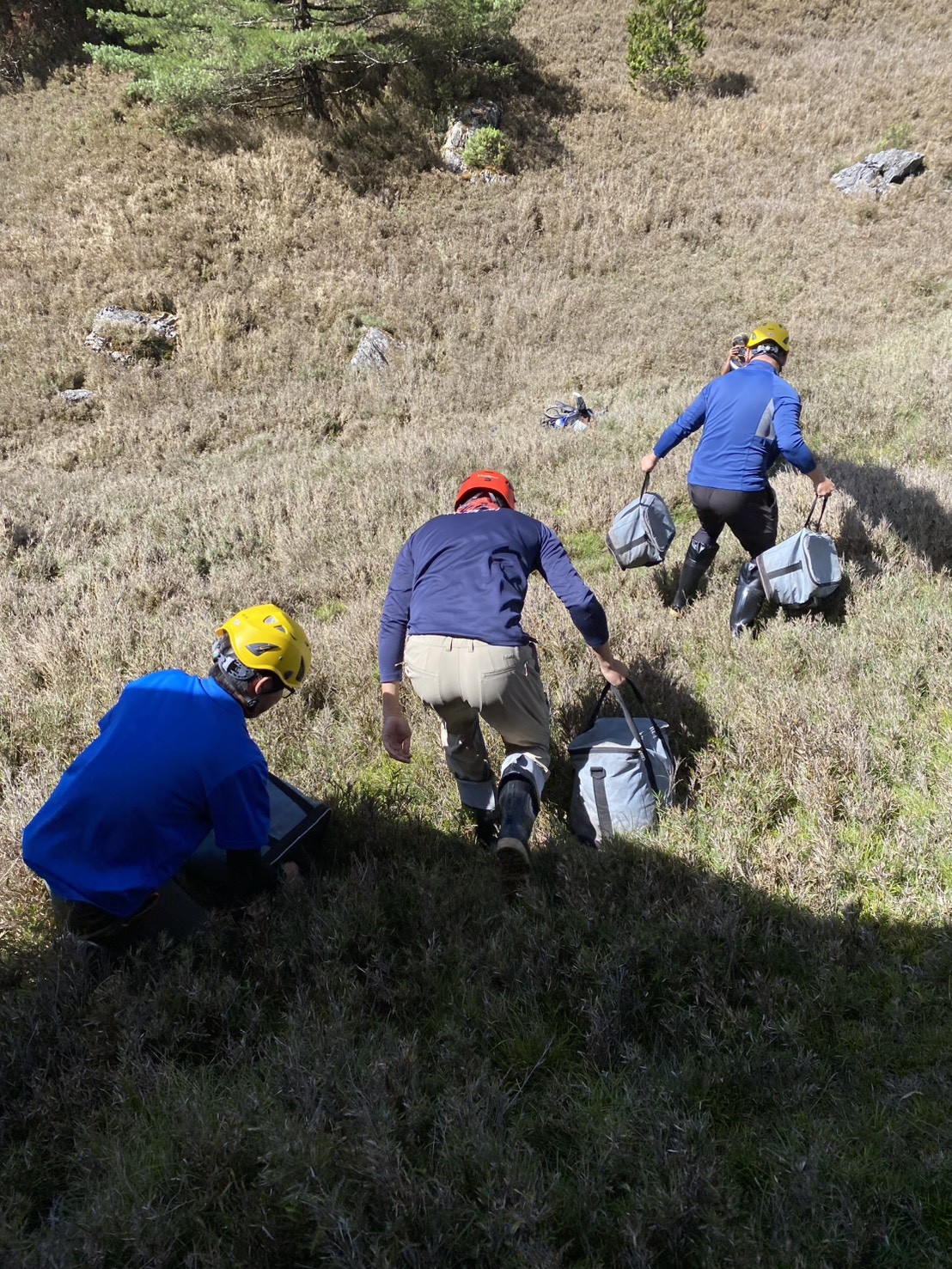 萬里溪堰塞湖特遣隊垂降大安山，展開5天現地勘查任務。 圖：農業部／提供