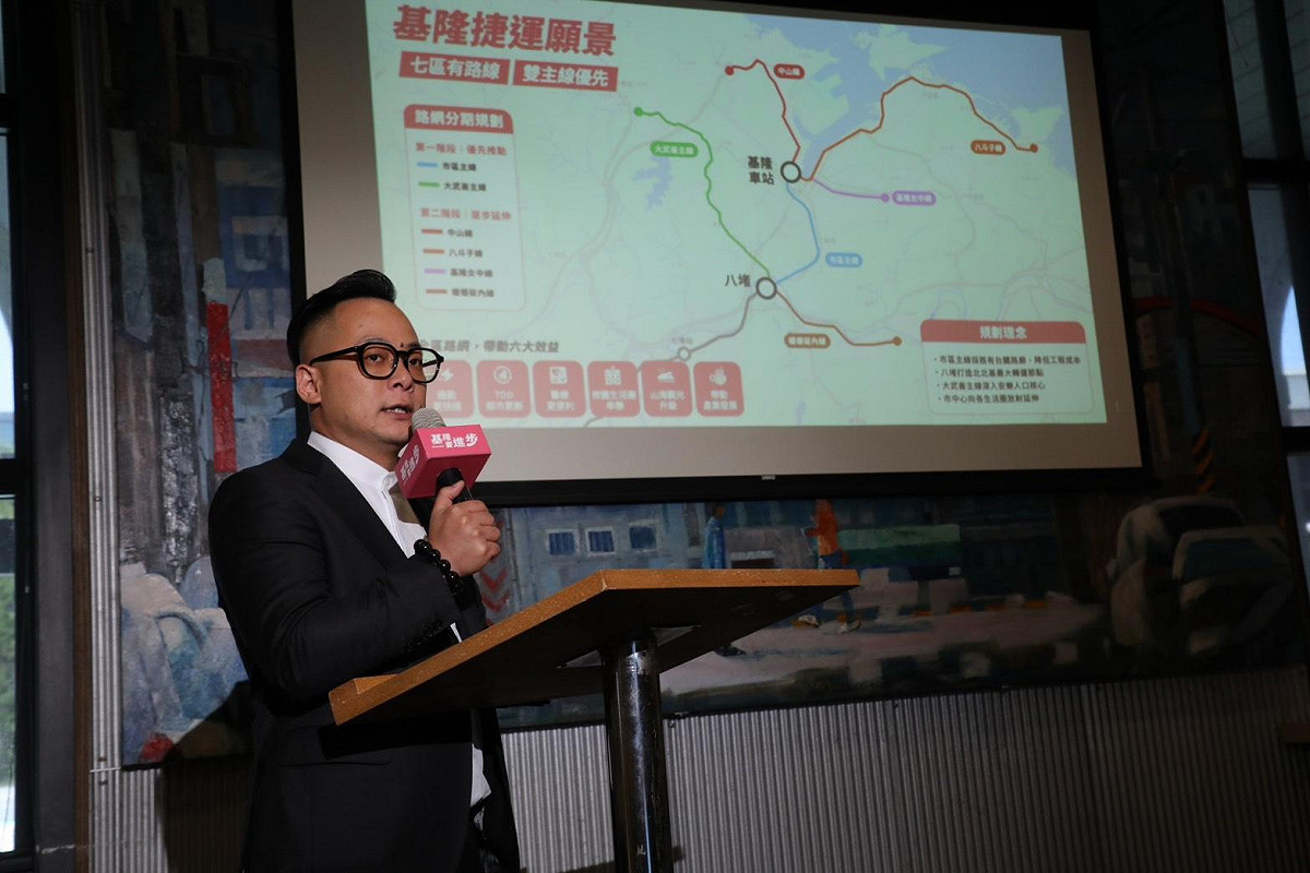 基隆市長候選人童子瑋提出《基隆捷運整體路網》規劃。 圖：童子瑋辦公室/提供