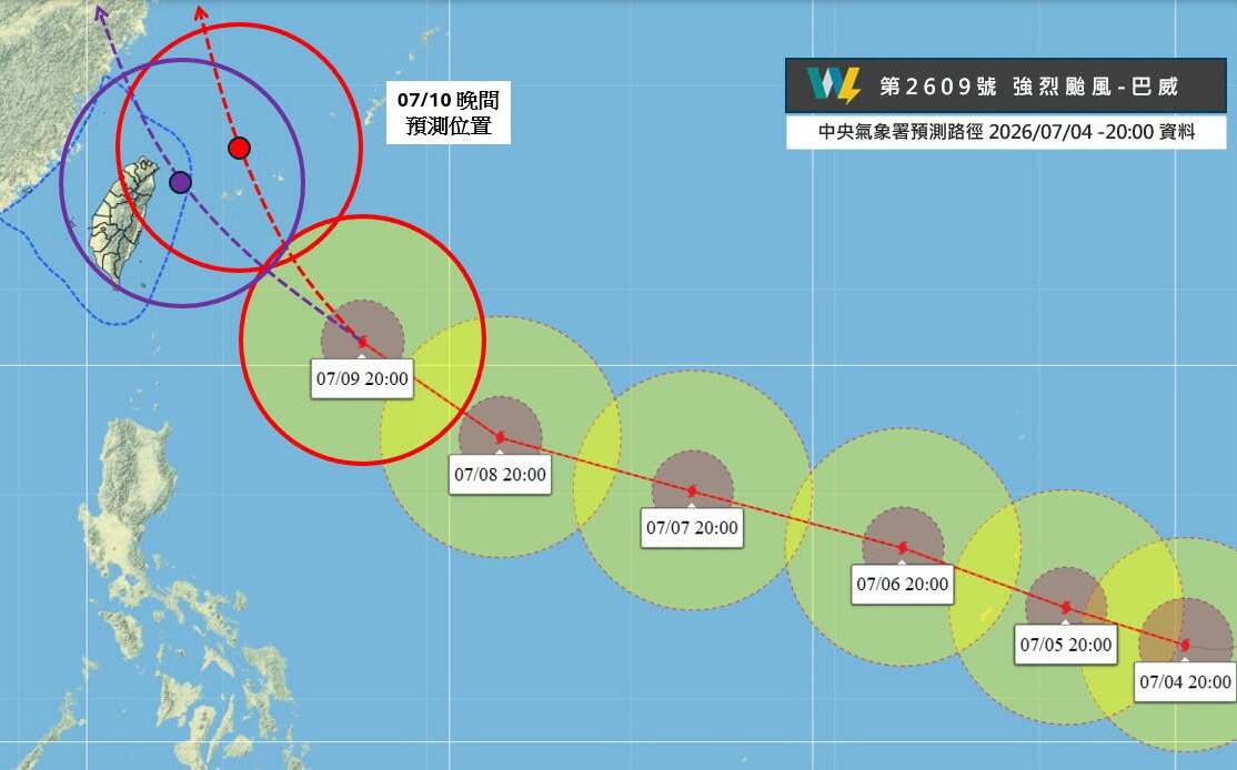 巴威轉彎關鍵倒數！氣象專家示警「又強又大」 9至11日慎防風雨