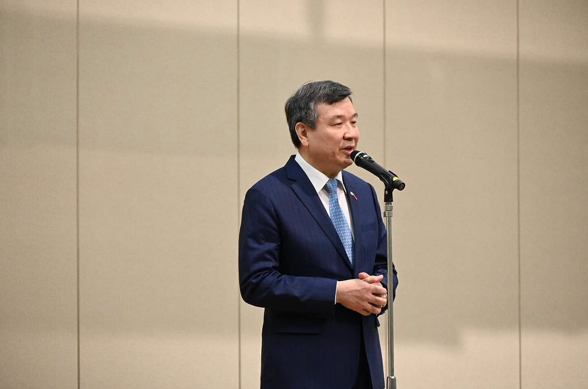 我駐日代表李逸洋在會中致詞。 圖：翻攝李逸洋臉書