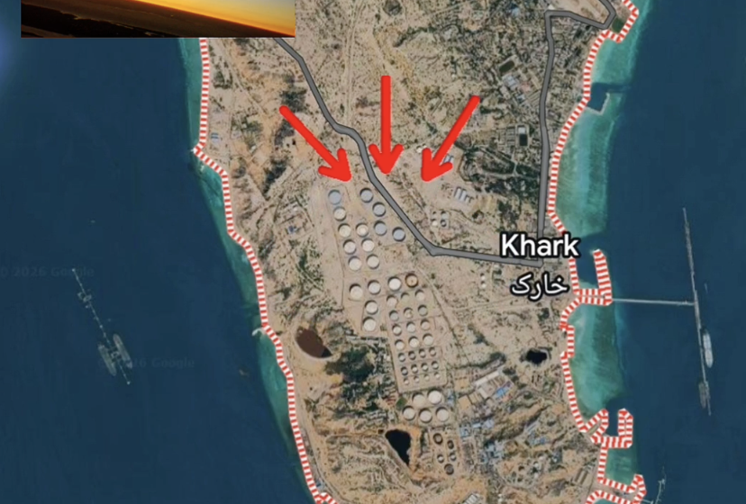 美軍持續轟炸波斯灣的哈爾克島（Kharg Island）。 圖：翻攝自 X  Visioner