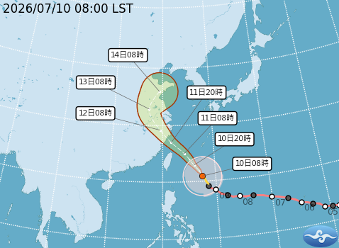 巴威颱風來勢洶洶，全台各地都嚴正以待。 圖：取自氣象署