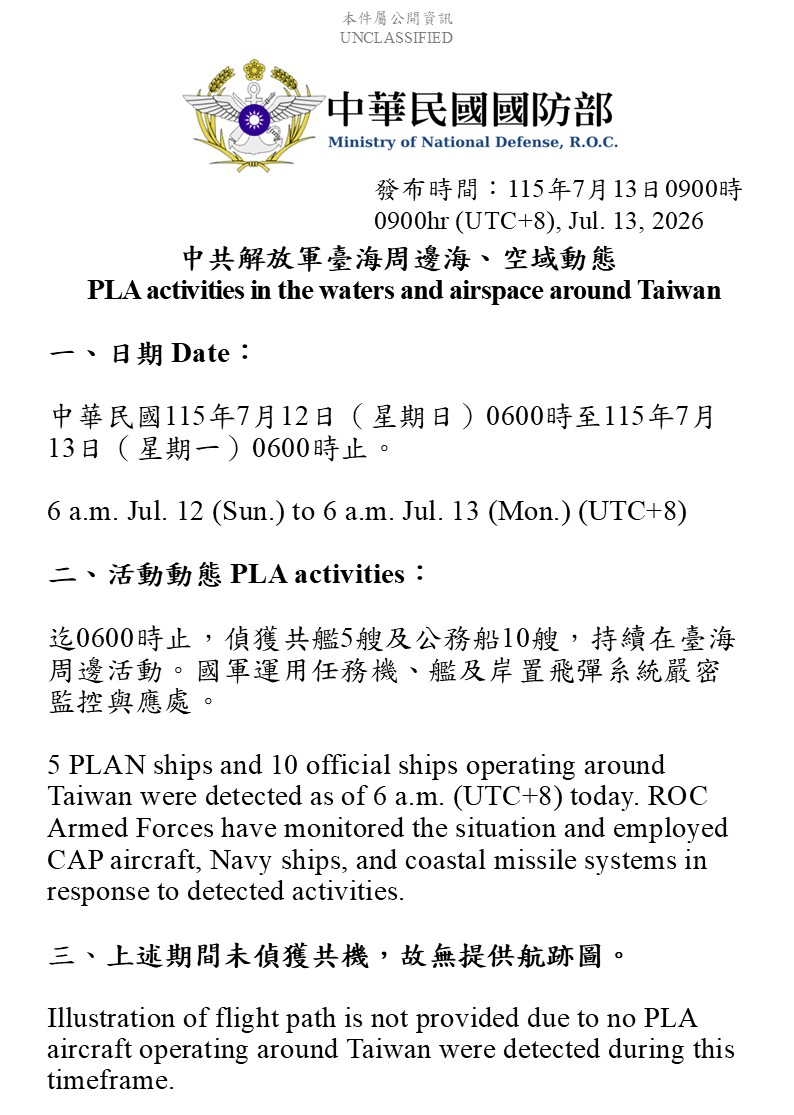 巴威颱風來襲 連兩天共機沒來擾台