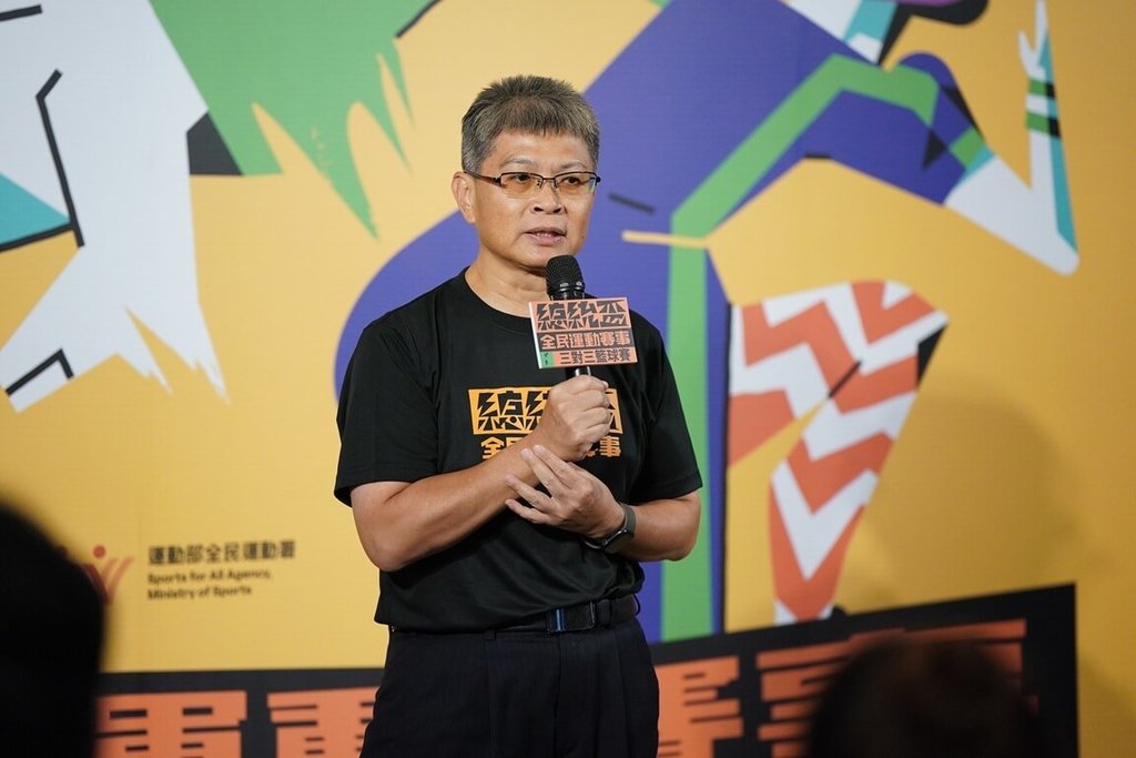 2026全民運動賽事總統盃3對3籃球賽開賽記者會13日舉行，全民運動署長房瑞文（圖）致詞表示，今年特別新增壯年組、帕拉組（輪椅籃球），希望鼓勵不同年齡層參加，展現台灣運動平權的文化。（運動部提供）中央社記者陳容琛傳真　115年7月13日