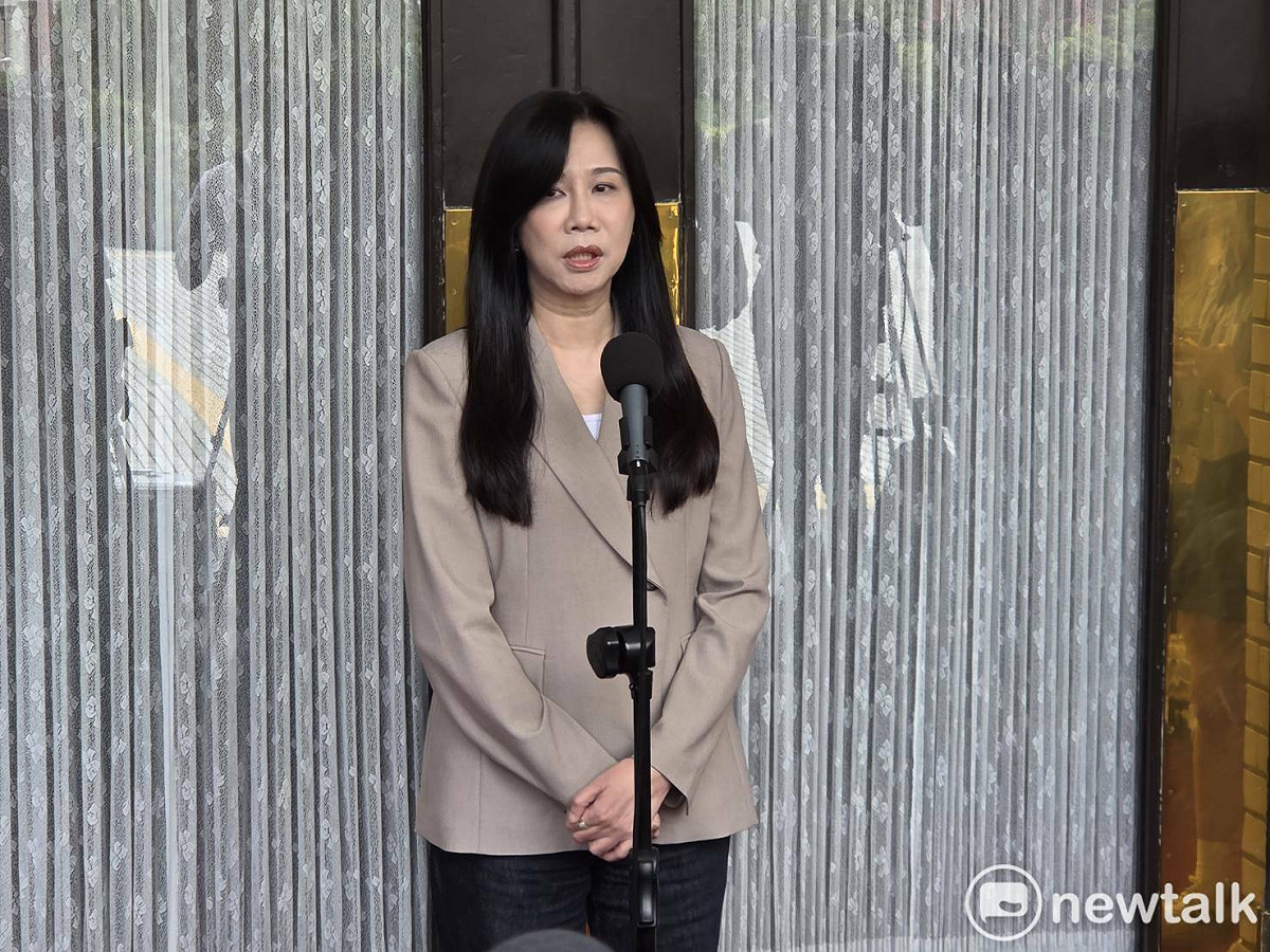 國民黨立委萬美玲出面回應兒子佀廣洋的退出國民黨提名聲明。 圖：黃建豪/攝