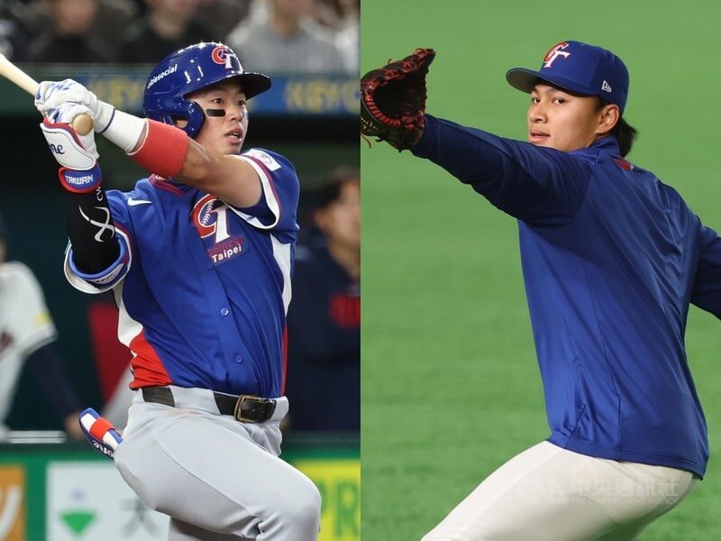 名古屋亞運棒球項目24人名單公布，旅美野手鄭宗哲（左）、旅日投手徐若熙（右）入選。（中央社檔案照片）