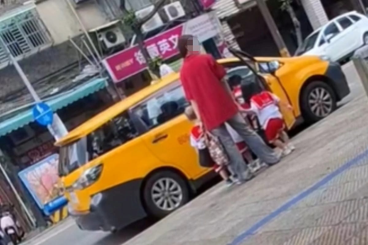 三重某幼兒園15名幼童與3名老師，竟由家長的私家車與計程車超載回幼兒園。 圖：翻攝自Threads ＠a0927370015