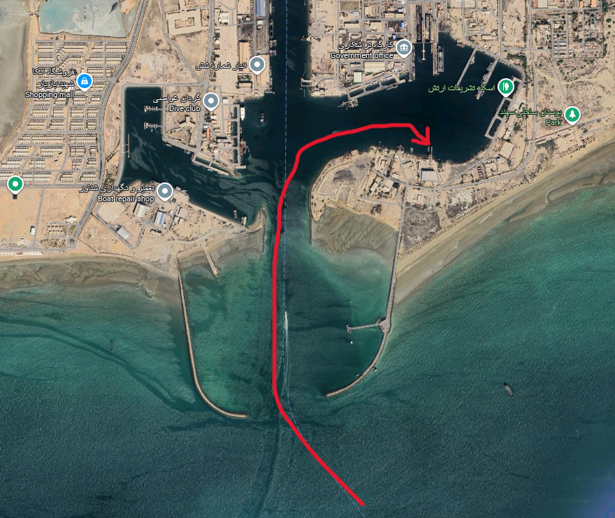 美國海軍無人水面艦艇疑似滲透到伊朗海軍最重要的港口，並炸毀一艘潛艇。 圖：翻攝自 X Mehdi H.