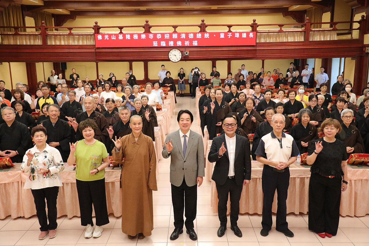 總統賴清德訪問佛光山極樂寺。 圖：童子瑋辦公室/提供