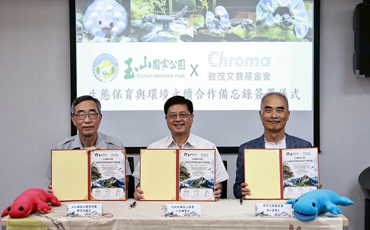 玉山國家公園與致茂文教基金會合作 共同守護「高山精靈」山椒魚