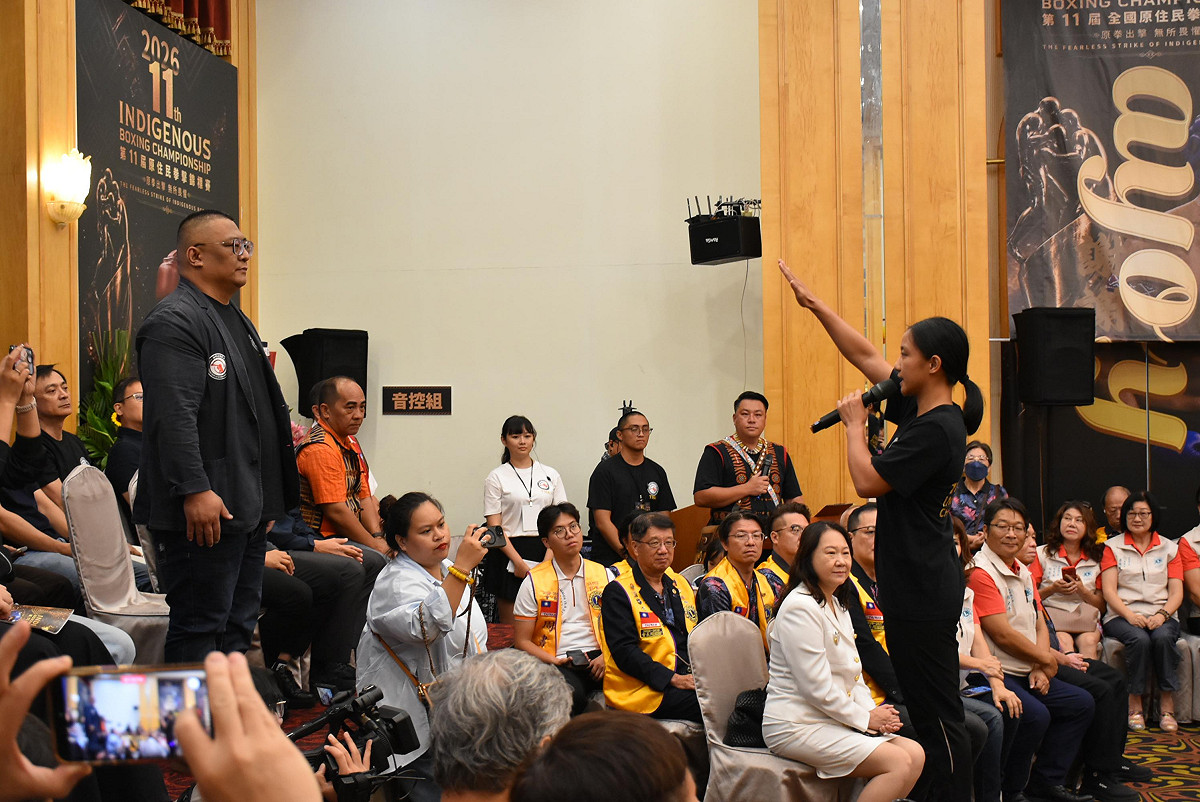 第11屆台灣原住民拳擊錦標賽選手宣誓。 圖：孫家銘攝