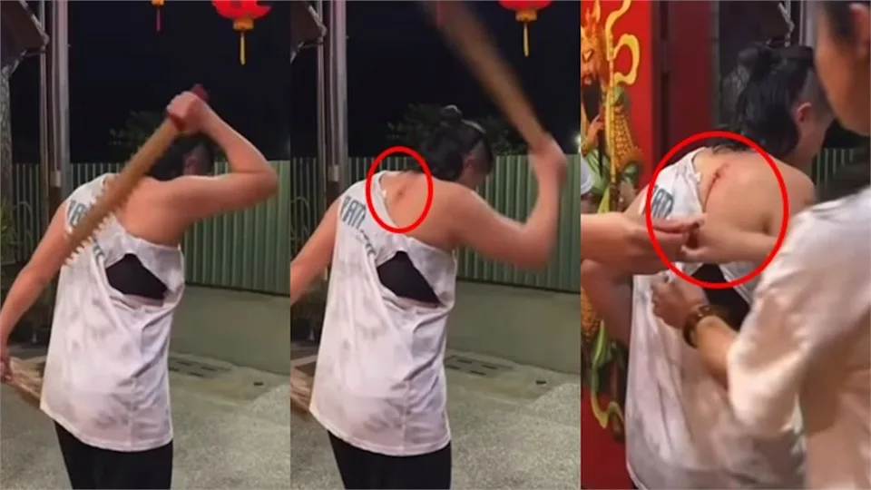 鄔馨茹起乩的鮮血被滴入水中供信眾飲用，民俗專家廖大乙打算提告。 圖：翻攝自《霸告》臉書