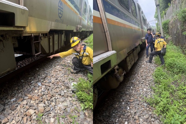 基隆市暖暖火車站發生列車擦撞民眾事件，所幸傷者意識清楚已送醫。 圖：鐵路警察局提供