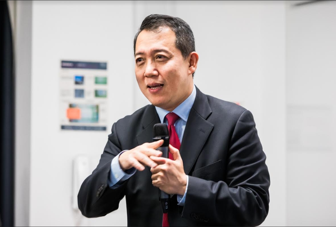 文化部次長楊子葆23日在英國倫敦大學國王學院發表演說。 圖：新頭殼資料庫