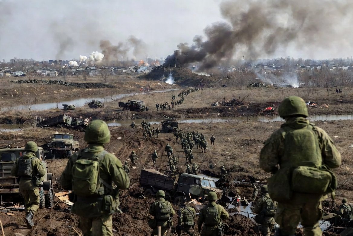 俄軍近日在烏東頓內茨克州（Donetsk）多布羅皮利亞（Dobropillia）方向，集結數十輛戰車與裝甲車，試圖發動近月來規模最大的裝甲突擊行動，卻慘敗而歸。 圖：翻攝自 X Jarl Finland