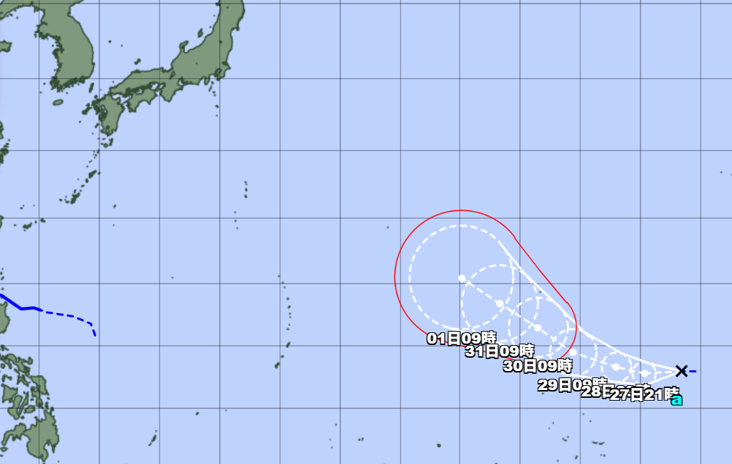 白海豚颱風即將生成。 圖：日本氣象廳