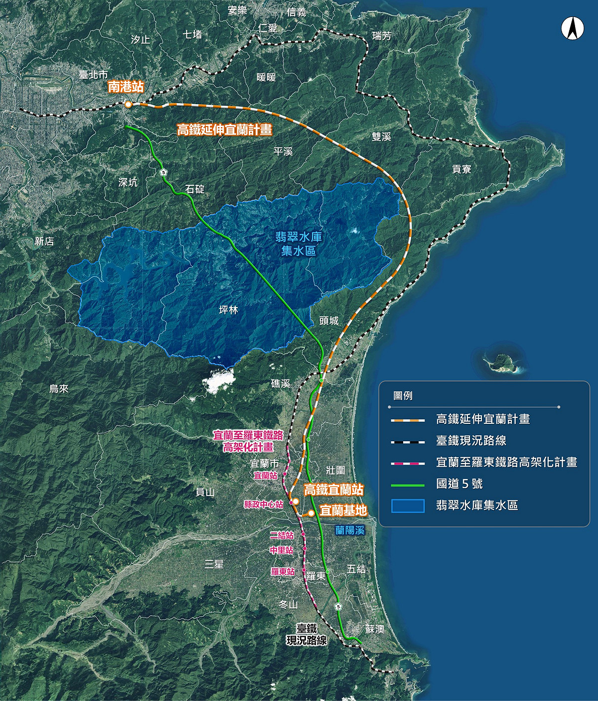 高鐵延伸宜蘭計畫路線圖 圖／交通部鐵道局官網