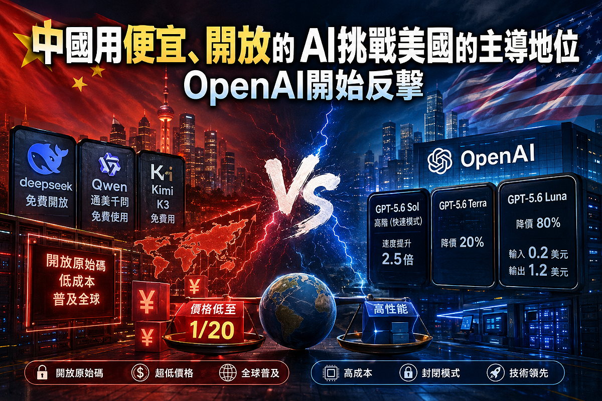 中國AI靠「免費、開放、低價」橫掃全球　OpenAI大降價80%全面反擊 新頭殼合成